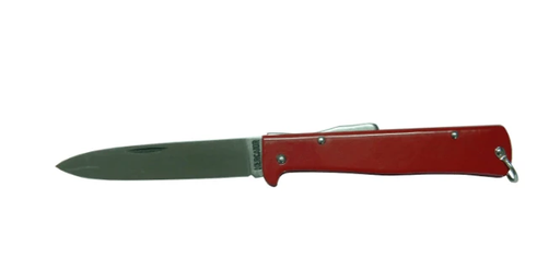 Mercator Pocket Knife Locking Blade Red German with a sleek red handle and stainless steel blade.