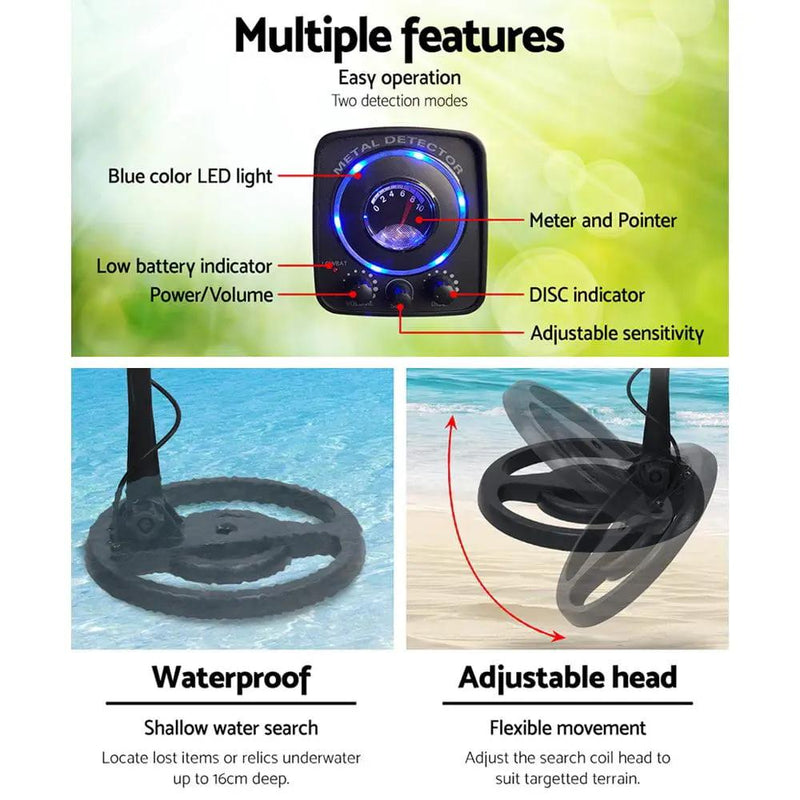 Metal Detector 160MM Deep Sensitive Waterproof Treasure Hunter Gold Digger by SportZone.co.nz