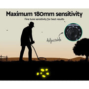 Metal Detector 180MM Deep Sensitive Waterproof Treasure Hunter Gold Digger Black by SportZone.co.nz