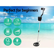 Metal Detector 180MM Deep Sensitive Waterproof Treasure Hunter Gold Digger Black by SportZone.co.nz