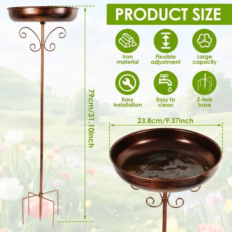 Metal Garden Bird Bath (3 designs available) by Habicare