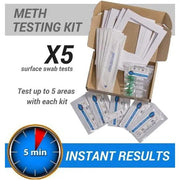 9eight5 Tools & Kits (multipurpose) Meth Test Kit - 5 x Instant On-site Test Kits (Recommended for a 2 Bedroom Home) Meth Test Kit 5 Pack Instant On Site Drug Test