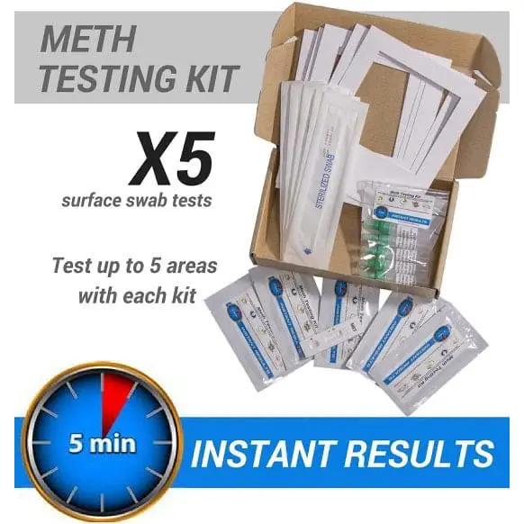 9eight5 Tools & Kits (multipurpose) Meth Test Kit - 5 x Instant On-site Test Kits (Recommended for a 2 Bedroom Home) Meth Test Kit 5 Pack Instant On Site Drug Test