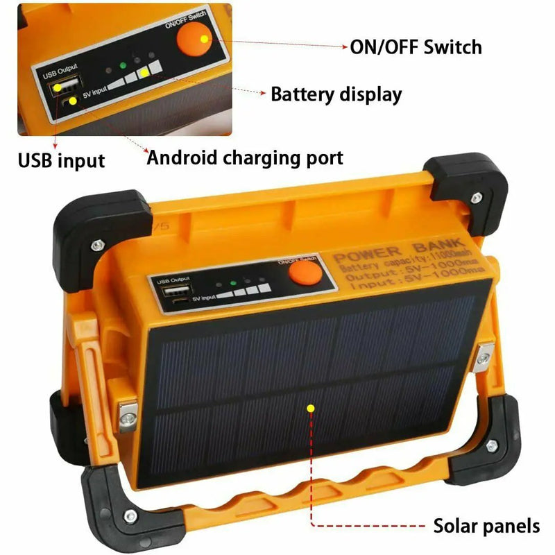 Solar LED Work Light Flood Lamp by salelink.co.nz