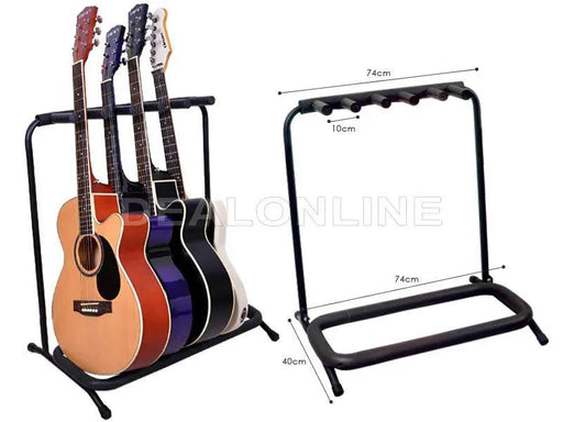 Guitar/Bass Stand Rack 5-Holder by dealonline.co.nz