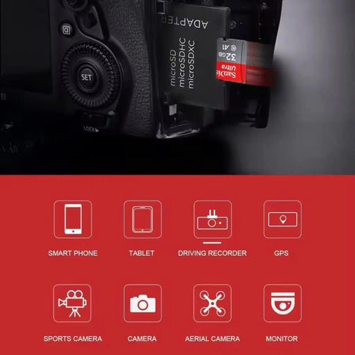 Micro SD Memory Card (32GB) & Adapter - SanDisk by 9eight5