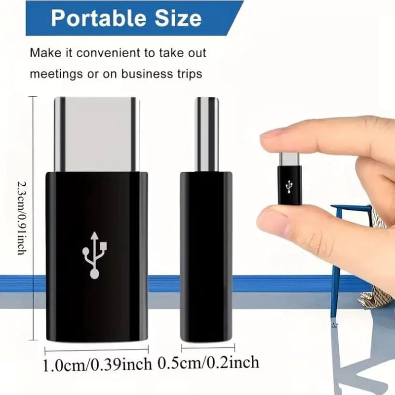9eight5 Electronics Accessories Micro USB to Type C Adapter (Black) Micro USB To USB C Adapter Black Data Transfer