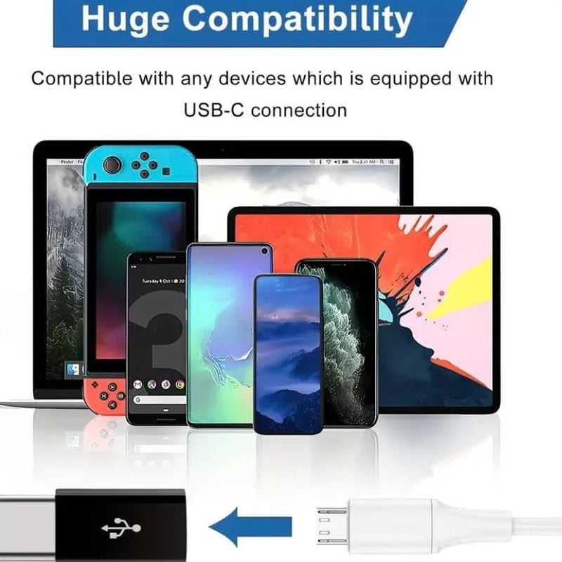 9eight5 Electronics Accessories Micro USB to Type C Adapter (Black) Micro USB To USB C Adapter Black Data Transfer