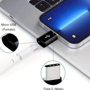 9eight5 Electronics Accessories Micro USB to Type C Adapter (Black) Micro USB To USB C Adapter Black Data Transfer