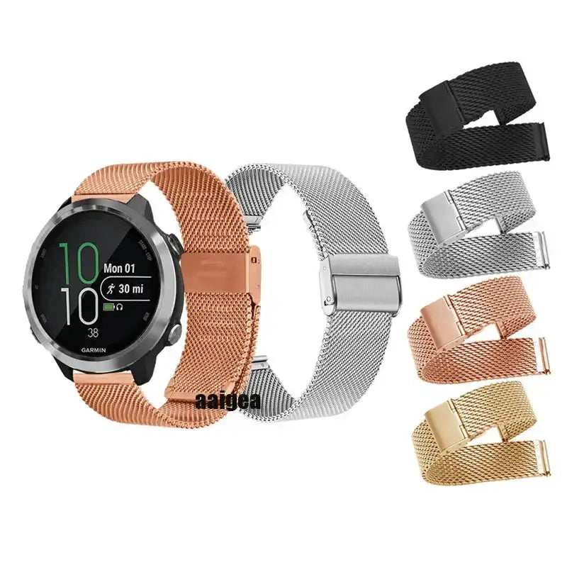 Milanese Strap for the Garmin Venu/Vivoactive/Forerunner Series (20mm/22mm) (4 colours available) by Habicare