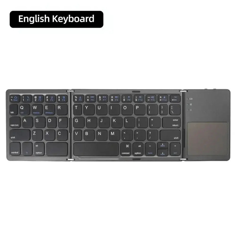 Habicare Mini Foldable Bluetooth Keyboard with Touchpad, Rechargeable Wireless Ultra-Slim Pocket Keyboard for Tablet & Laptop Mini Foldable Bluetooth Keyboard with Touchpad, Rechargeable Wireless Ultra-Slim Pocket Keyboard for Tablet & Laptop