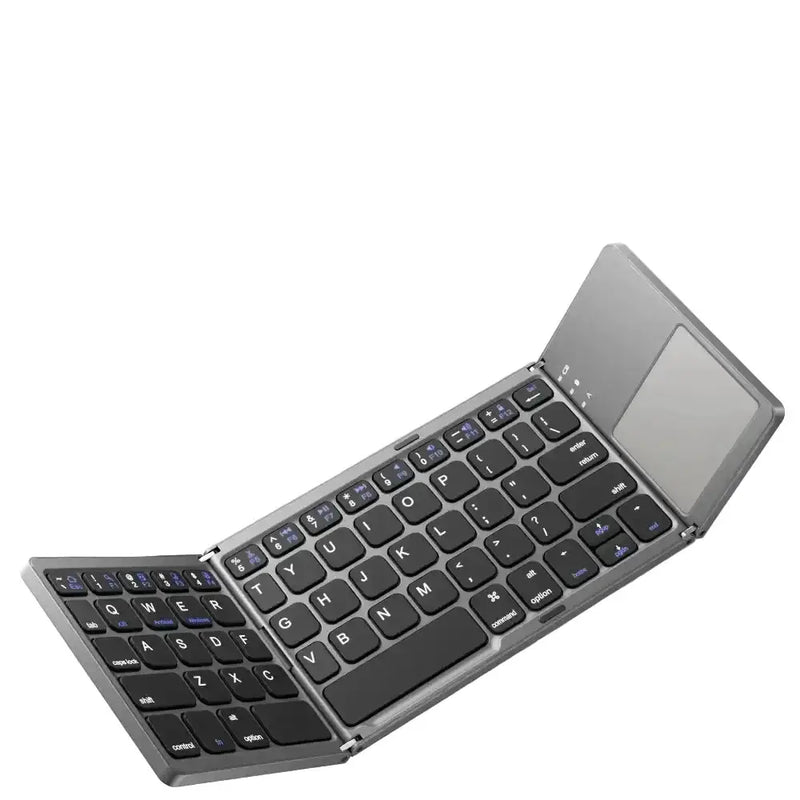 Habicare Mini Foldable Bluetooth Keyboard with Touchpad, Rechargeable Wireless Ultra-Slim Pocket Keyboard for Tablet & Laptop Mini Foldable Bluetooth Keyboard with Touchpad, Rechargeable Wireless Ultra-Slim Pocket Keyboard for Tablet & Laptop