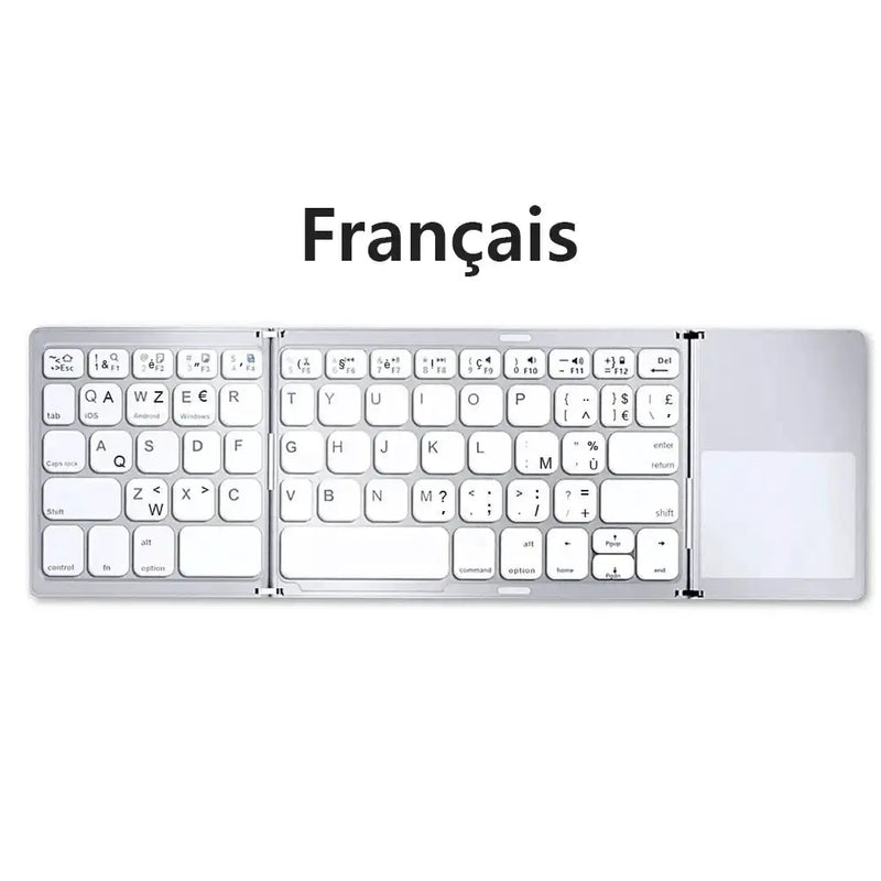 Habicare Mini Foldable Bluetooth Keyboard with Touchpad, Rechargeable Wireless Ultra-Slim Pocket Keyboard for Tablet & Laptop Mini Foldable Bluetooth Keyboard with Touchpad, Rechargeable Wireless Ultra-Slim Pocket Keyboard for Tablet & Laptop