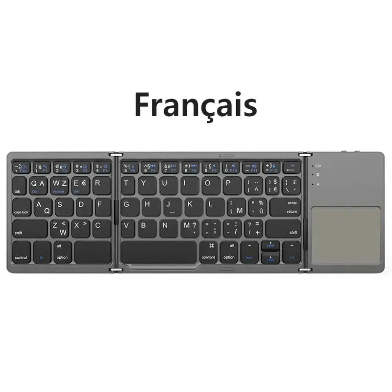 Habicare Mini Foldable Bluetooth Keyboard with Touchpad, Rechargeable Wireless Ultra-Slim Pocket Keyboard for Tablet & Laptop Mini Foldable Bluetooth Keyboard with Touchpad, Rechargeable Wireless Ultra-Slim Pocket Keyboard for Tablet & Laptop