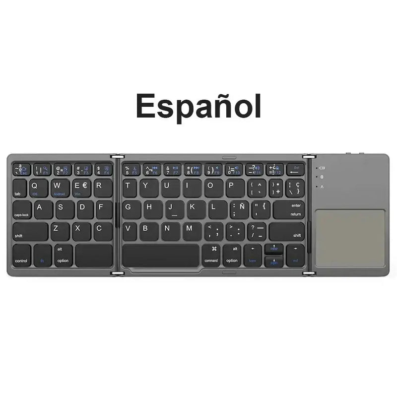 Habicare Mini Foldable Bluetooth Keyboard with Touchpad, Rechargeable Wireless Ultra-Slim Pocket Keyboard for Tablet & Laptop Mini Foldable Bluetooth Keyboard with Touchpad, Rechargeable Wireless Ultra-Slim Pocket Keyboard for Tablet & Laptop