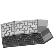 Habicare Mini Foldable Bluetooth Keyboard with Touchpad, Rechargeable Wireless Ultra-Slim Pocket Keyboard for Tablet & Laptop Mini Foldable Bluetooth Keyboard with Touchpad, Rechargeable Wireless Ultra-Slim Pocket Keyboard for Tablet & Laptop