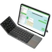 Habicare Mini Foldable Bluetooth Keyboard with Touchpad, Rechargeable Wireless Ultra-Slim Pocket Keyboard for Tablet & Laptop Mini Foldable Bluetooth Keyboard with Touchpad, Rechargeable Wireless Ultra-Slim Pocket Keyboard for Tablet & Laptop