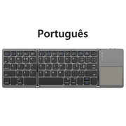Habicare Mini Foldable Bluetooth Keyboard with Touchpad, Rechargeable Wireless Ultra-Slim Pocket Keyboard for Tablet & Laptop Mini Foldable Bluetooth Keyboard with Touchpad, Rechargeable Wireless Ultra-Slim Pocket Keyboard for Tablet & Laptop