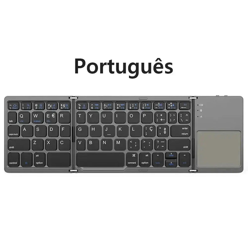 Habicare Mini Foldable Bluetooth Keyboard with Touchpad, Rechargeable Wireless Ultra-Slim Pocket Keyboard for Tablet & Laptop Mini Foldable Bluetooth Keyboard with Touchpad, Rechargeable Wireless Ultra-Slim Pocket Keyboard for Tablet & Laptop