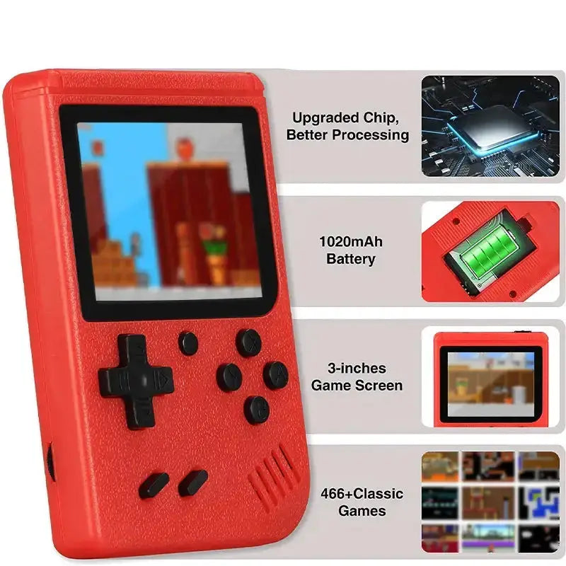 Mini Handheld Game Console – 400 Built-in Games (various types available) by Habicare