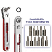 Mini Two-Way Ratchet Screwdriver – Flat/Hex Head (3 type of sets available) by Habicare