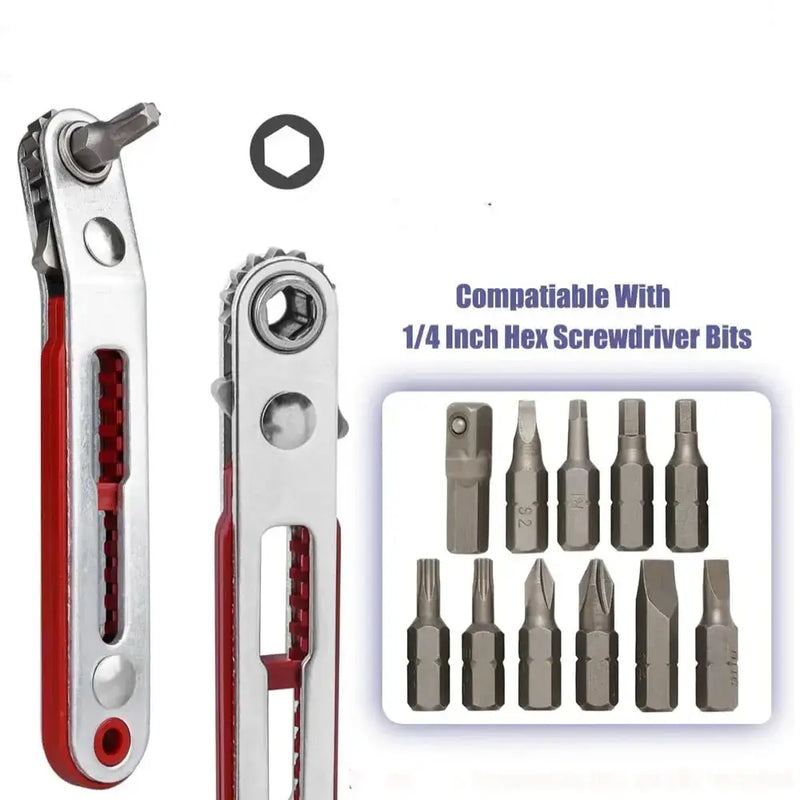 Mini Two-Way Ratchet Screwdriver – Flat/Hex Head (3 type of sets available) by Habicare