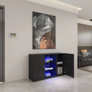 Zara Black RGB LED Lighting Side Stand by sue-e furniture