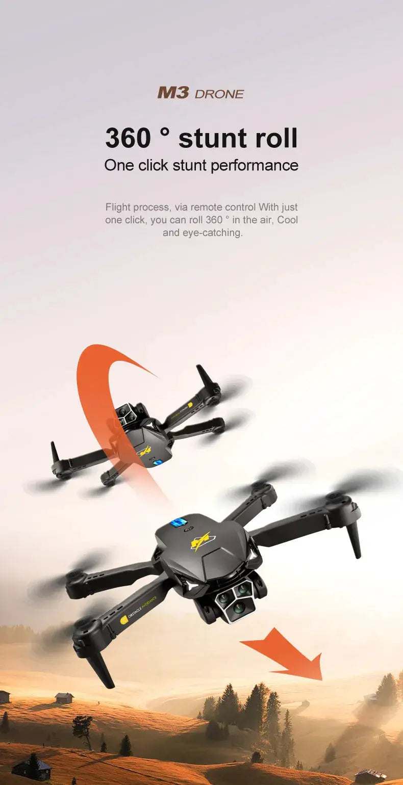 UAV Three Camera HD Drone - Optical Flow Positioning with Obstacle Avoidance | Orange & Black by Mead's Supply & Equipment Outfitters limited