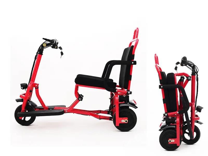 Foldable 3 wheel electric scooter mobility scooter Red by Kiwi Grab