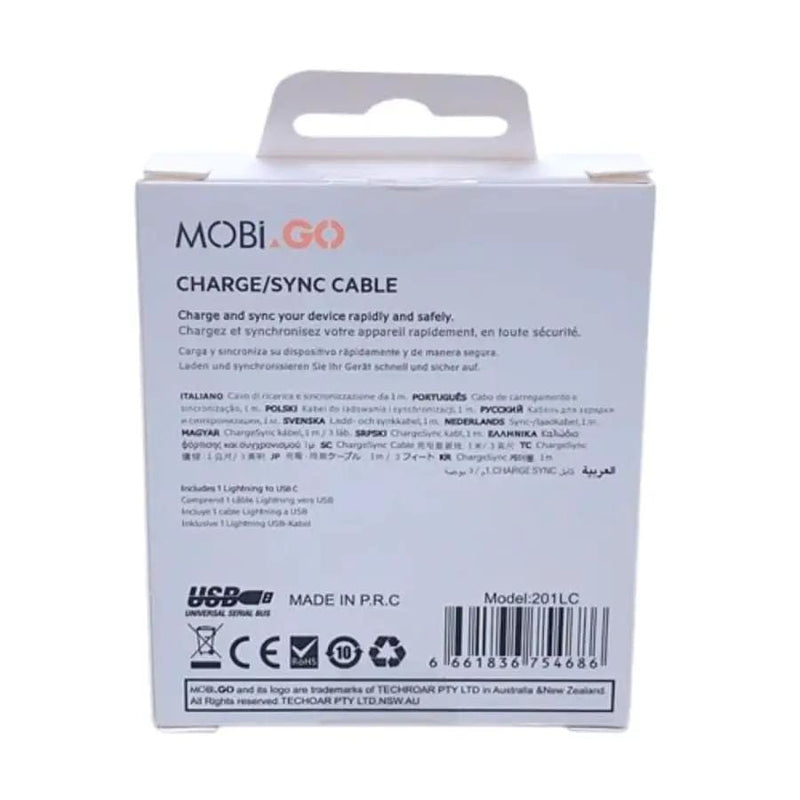9eight5 Accessories Mobigo 1m PD 20W Type-C to Lightning Cable 201LC/GO201TL Mobigo 1m PD 20W USB C to Lightning Cable GO201TL