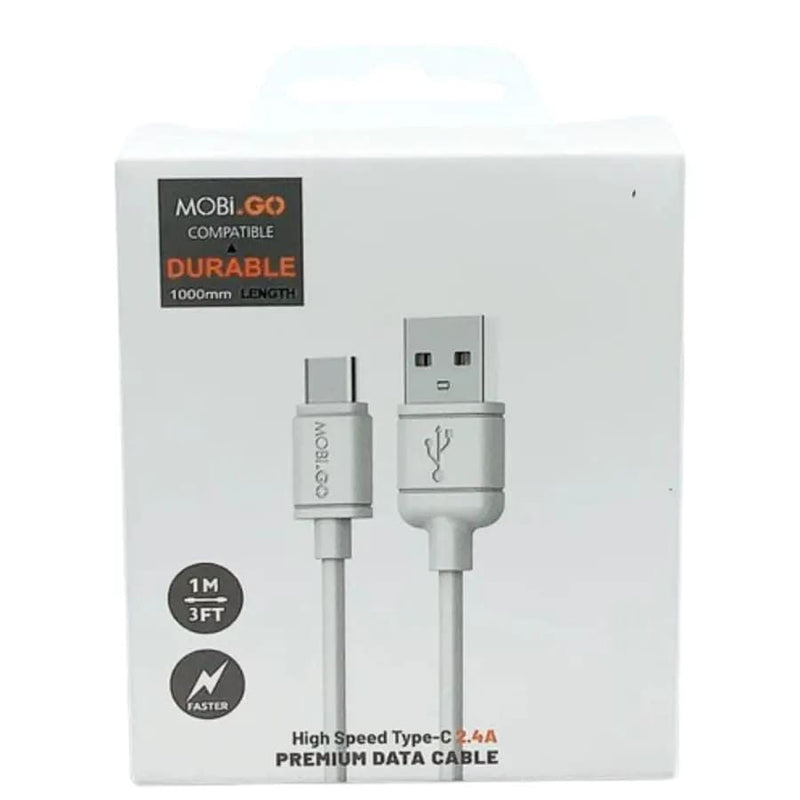 9eight5 Accessories Mobigo 1m USB-A to C cable 201T Mobigo USB A To USB C Cable 1M High Speed 2.4A