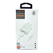 9eight5 Accessories Mobigo 2.1A wall charger with USB-A to Lightning combo GO302 Mobigo 2.1A wall charger with USB-A to Lightning combo GO302