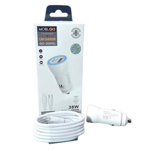 Mobigo 38W 2 UAB car charger with Type-C to Lightning combo GO200PDL – view 2