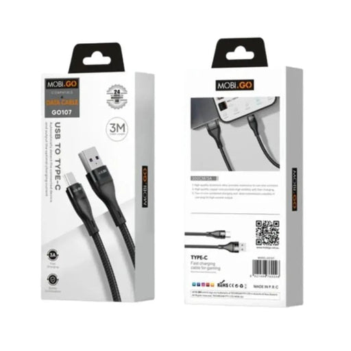 9eight5 Accessories Mobigo 3m USB-A to C cable GO107 Mobigo 3M USB A To C Cable GO107 Data And Charging