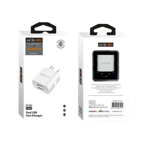 Mobigo Dual USB Power Adapter Wall Plug (NZ / AUS) by That Watch Shop