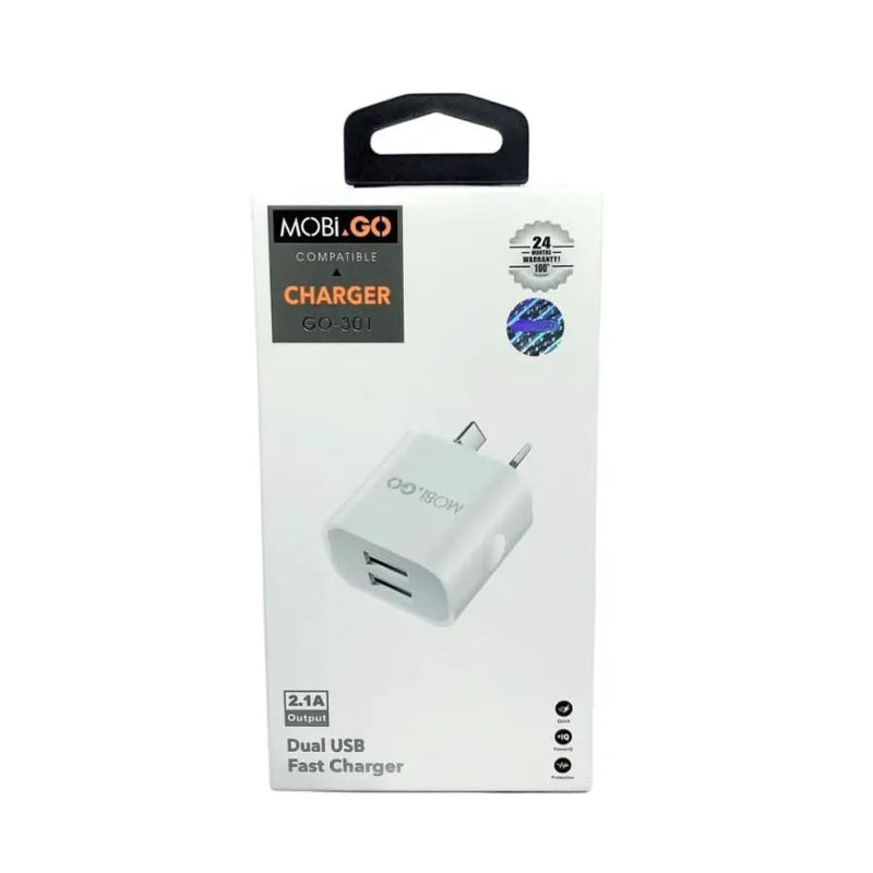 Mobigo Dual USB Power Adapter Wall Plug (NZ / AUS) by 9eight5