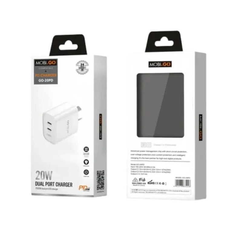 9eight5 Accessories Mobigo PD 20W wall charger GO20PD Mobigo PD 20W wall charger GO20PD