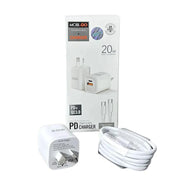 Mobigo Type C & USB Power Adapter Wall Plug (NZ / AUS), With Type C to Type C Cable by 9eight5