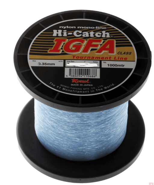 Momoi 8kg 10kg 15kg 24kg 37kg 60kg x 1000m Hi-Catch IGFA Nylon Fishing Line in Light Blue