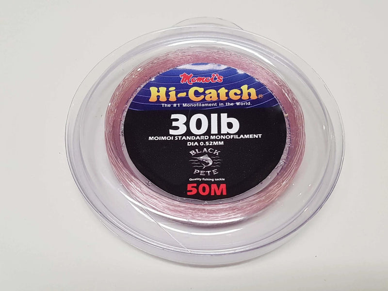 Momoi Standard Pink Monofilament Leader 50M spool showcasing premium fishing line quality and performance.