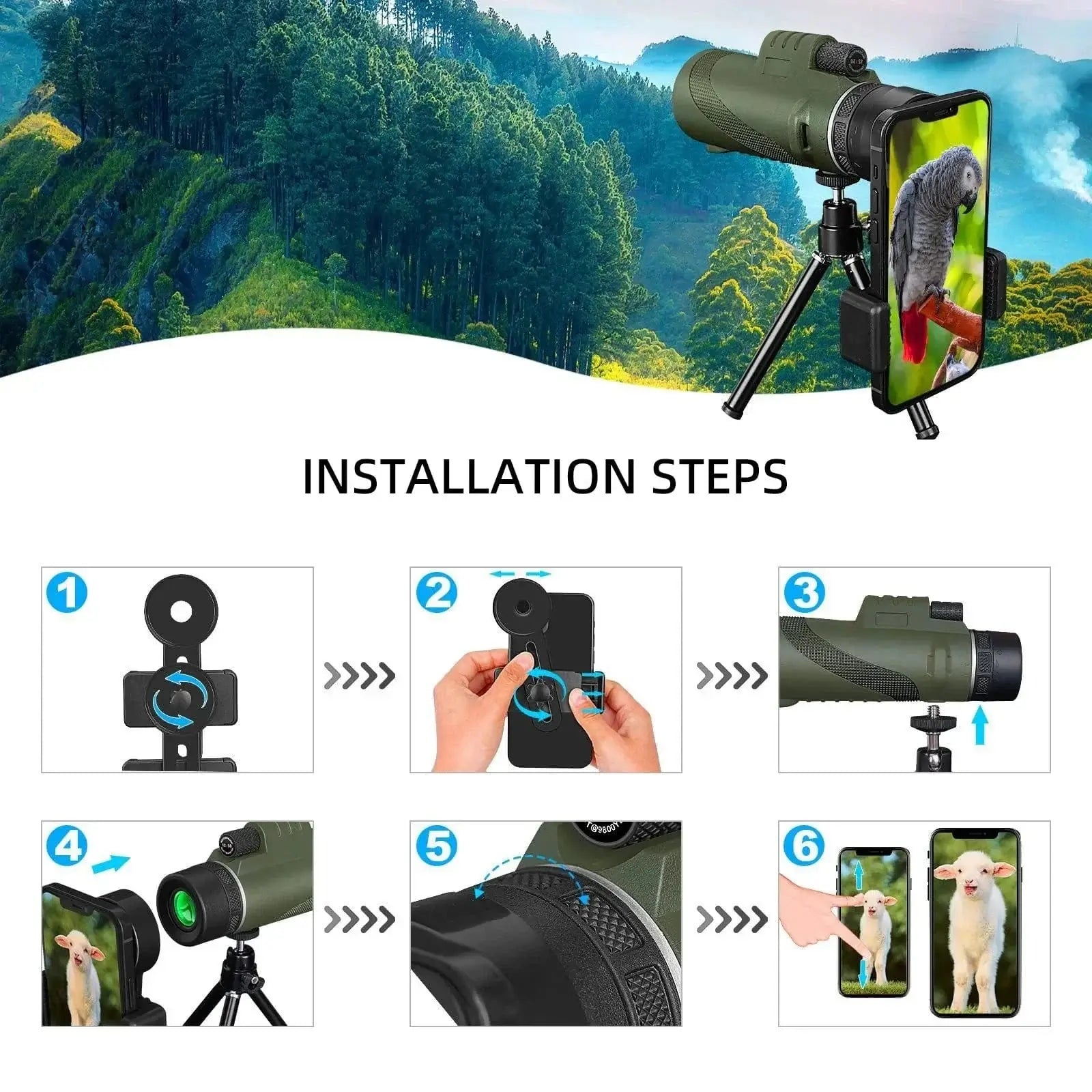 China China 80x100 HD ZOOM Powerful Monocular Telescope Portable Binoculars Long Range Telescope Hunting Camping With Outdoor Camping Travel