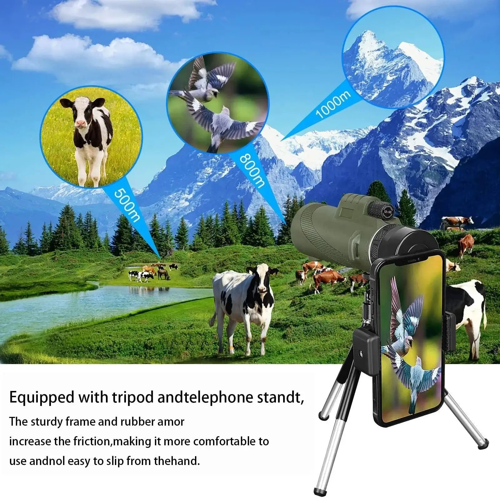 China China 80x100 HD ZOOM Powerful Monocular Telescope Portable Binoculars Long Range Telescope Hunting Camping With Outdoor Camping Travel