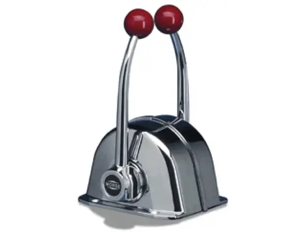 Morse Twin Engine Mt-3 Engine Control with dual-function levers and chrome finish.
