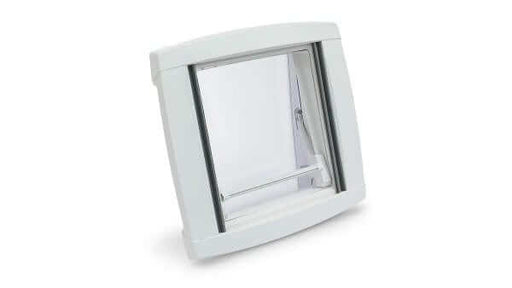 MPK 400 x 400mm Vision Star Roof Vent - Signal White Tinted - flat hood with double glazing and flyscreen.