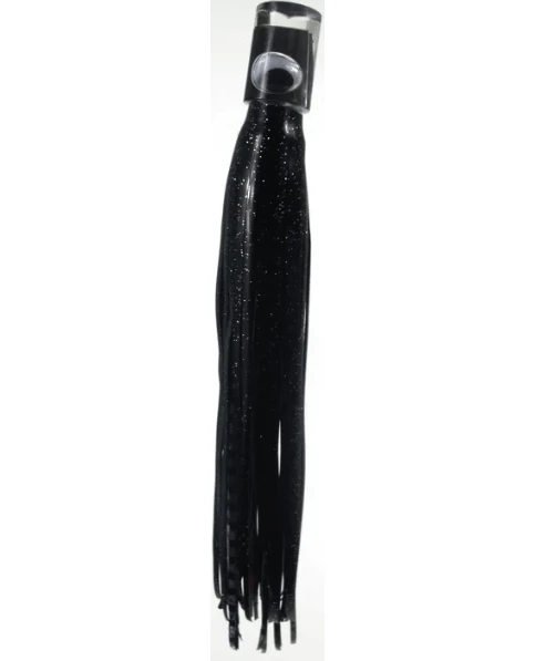 Mrs Palmer Daughter Original Black Red Silver in black with glitter, mimics baitfish to attract Marlin and Tuna.