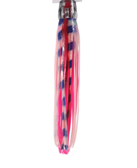 Mrs Palmer Daughter Pink fishing lure with double skirt and realistic baitfish design, ideal for attracting marlin and tuna.