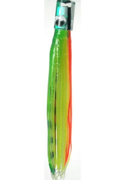 Mrs Palmer Original Green/ Lumo fishing lure with double skirt and realistic baitfish action.