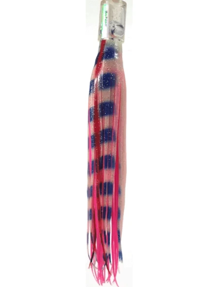 Mrs Palmer Original Lure Pink with large 3D eyes and double skirt design for attracting Marlin and Tuna.