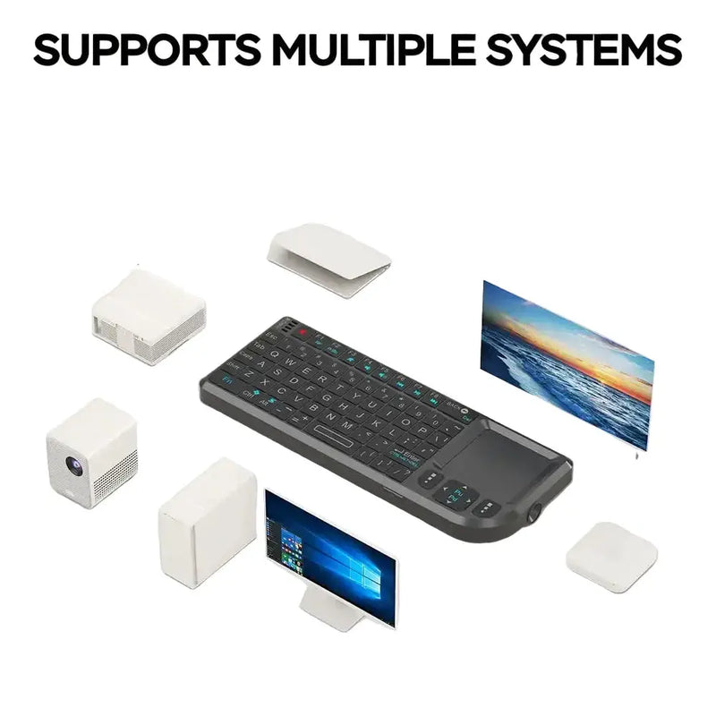 Mini Wireless Keyboard with Backlit Touchpad & Air Mouse by Habicare