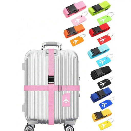 Multi-Colour Luggage Strap Set with Tag (8 colours available) by Habicare